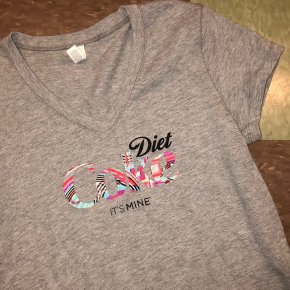 Diet Coke v neck Cotton T-shirt md soda pop - Picture 4 of 6